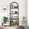 5-Tier Rustic Brown Wood and Metal Display Shelf Versatile Storage for Living Room and Office